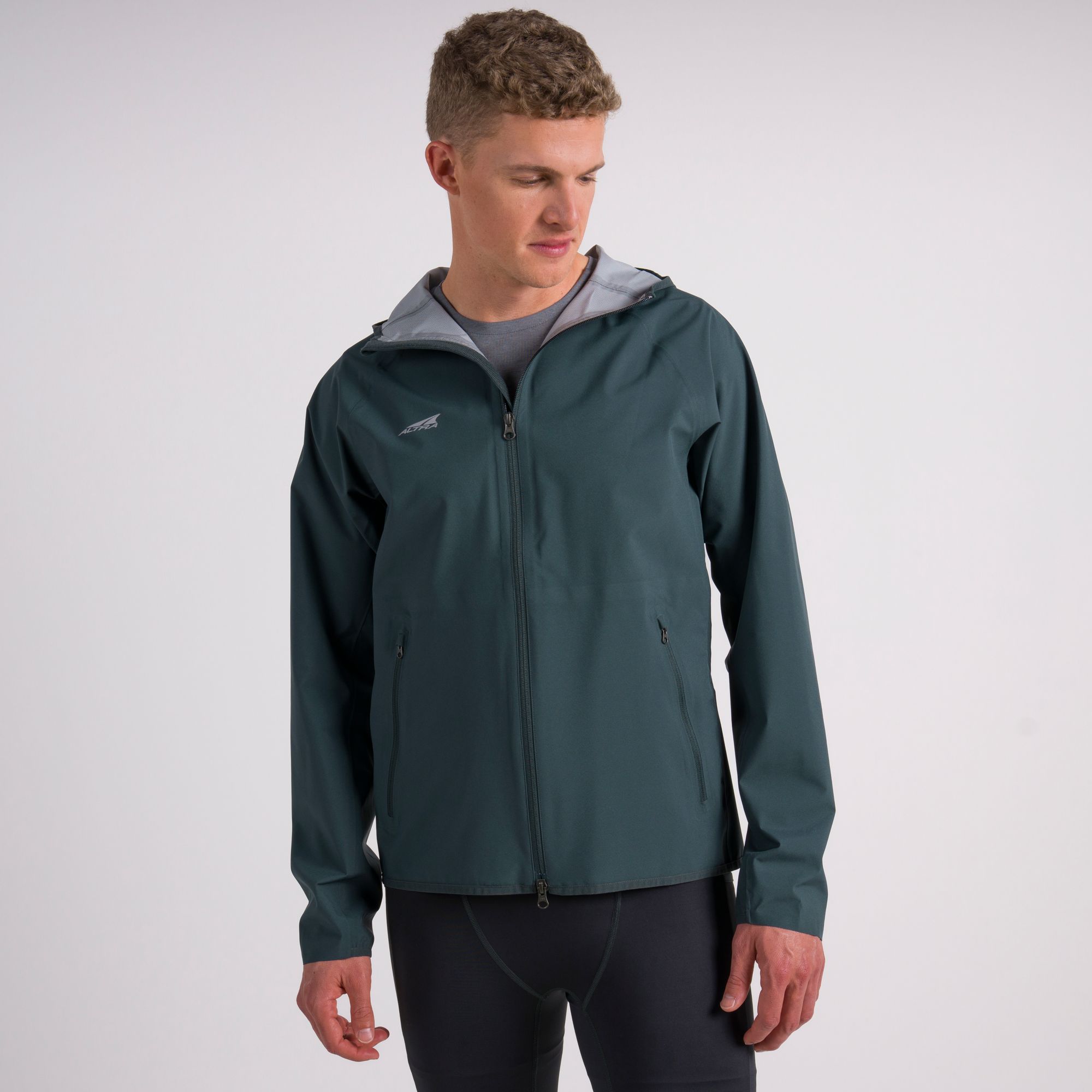 Buy Men's Grey Reflective Lightweight Zipper Jacket Cycling Running Coat at