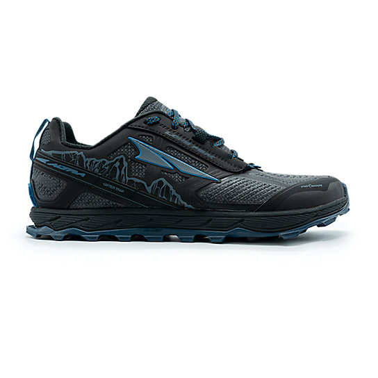 Altra Lone Peak 4 Low RSM Mens Trail Running Shoes Black/Blue Waterproof 